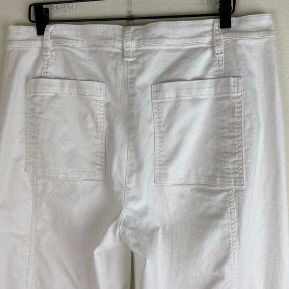 Eileen Fisher Lantern Jeans Size L White Organic Cotton Crop Denim Casual Staple - Picture 10 of 13